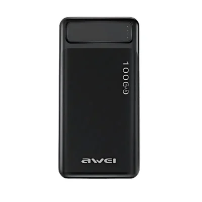 AWEI P5K 10000mAh – Slim Dual Output Fast Charging Power Bank ( Black )