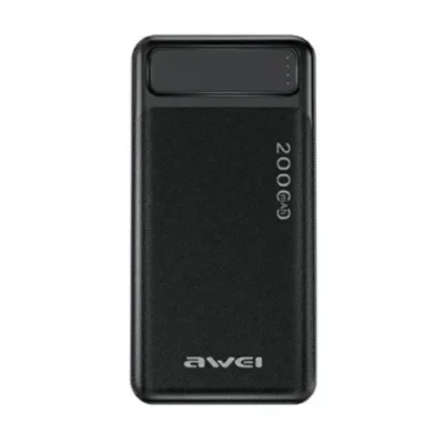 AWEI P6K 20000mAh – High-Capacity Dual Output Power Bank ( Black )